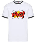 BANG! Word Art - Mens Ringer - Comics Super Hero Heroes Pop Art