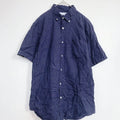 Old Navy Slim Fit Short Sleeve Button Down Shirt M Navy Polka Dot