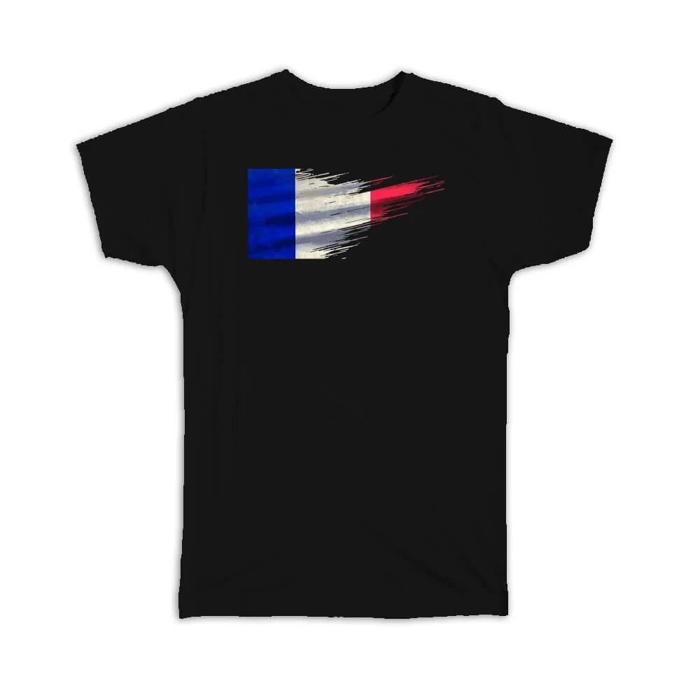 Gift T-Shirt : France Flag Modern Country Expat