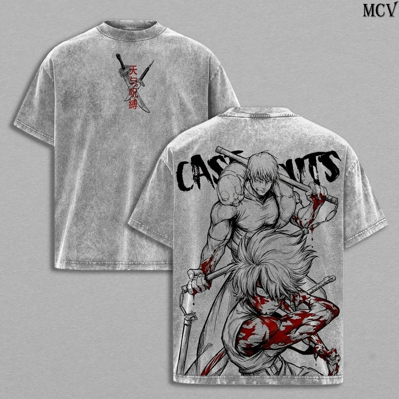 Maki Zenin x Toji Fushiguro T-shirt – Jujutsu Kaisen Vintage Washed Heavy Cotton