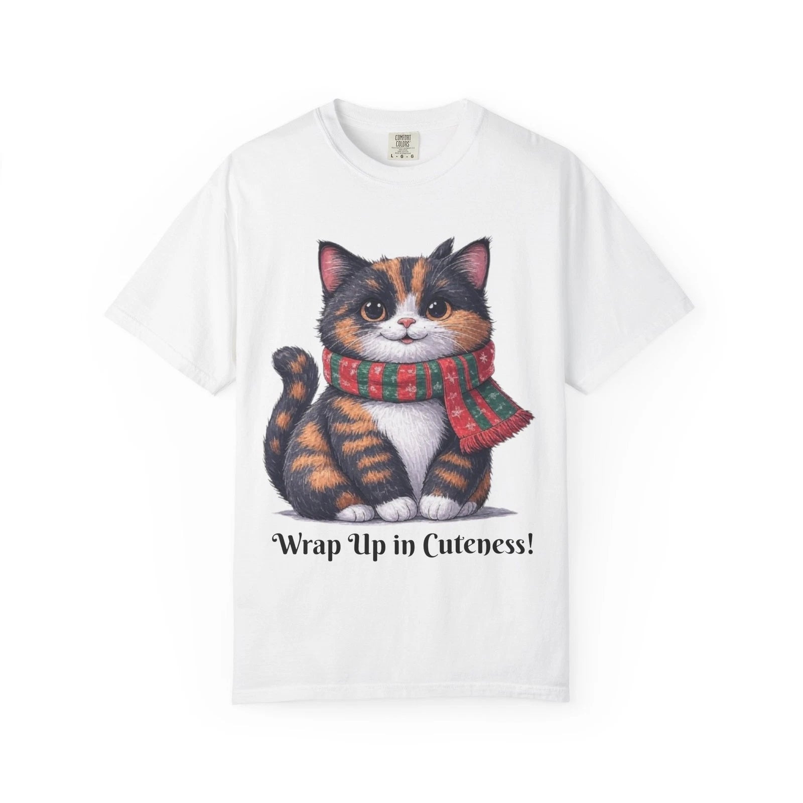 Wrap Up in Cuteness Cute Cat T-Shirt, Animal Lover Gift, Cozy Shirt
