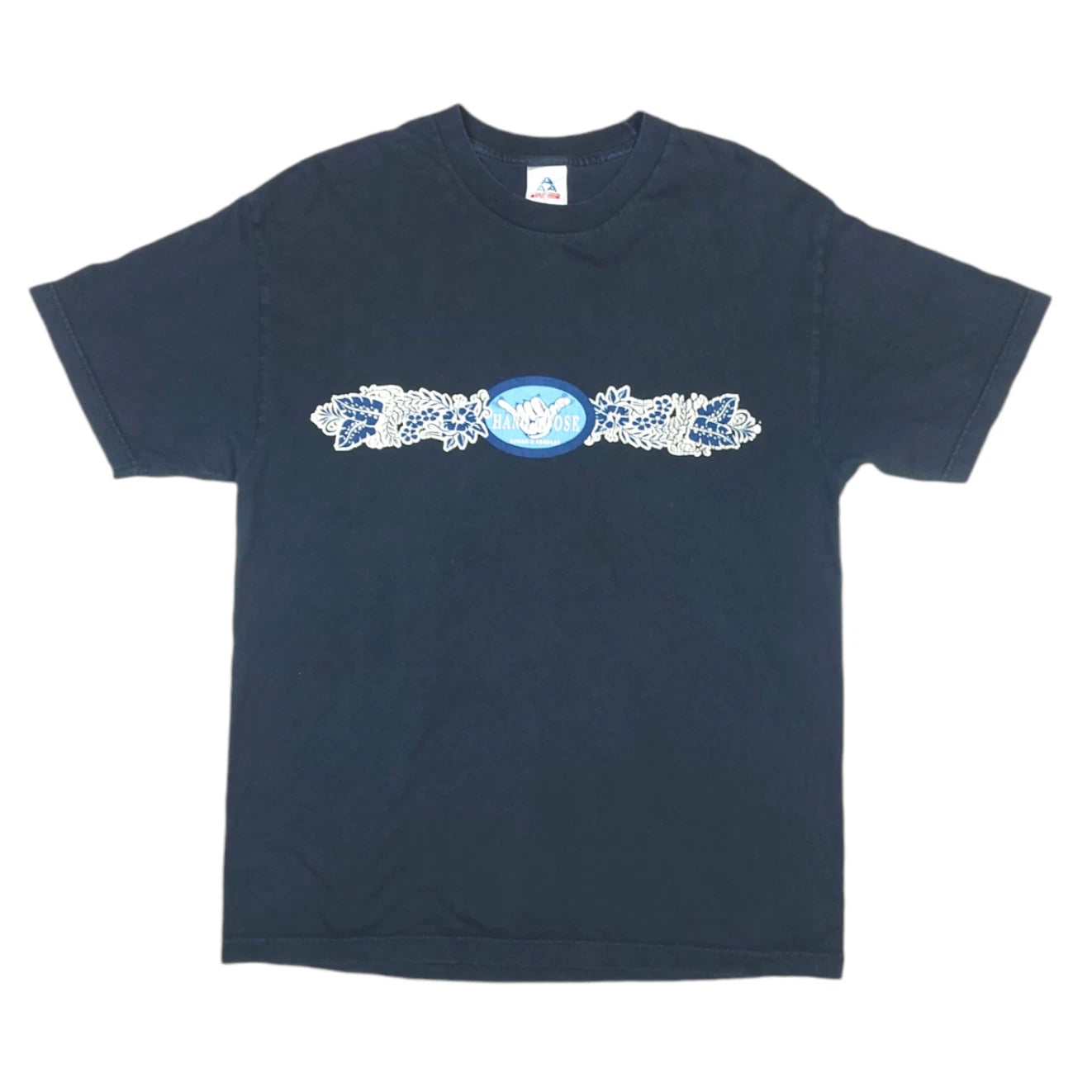 Vintage Y2K Hang Loose Hawaii Company Short Sleeve Black T-Shirt Size L