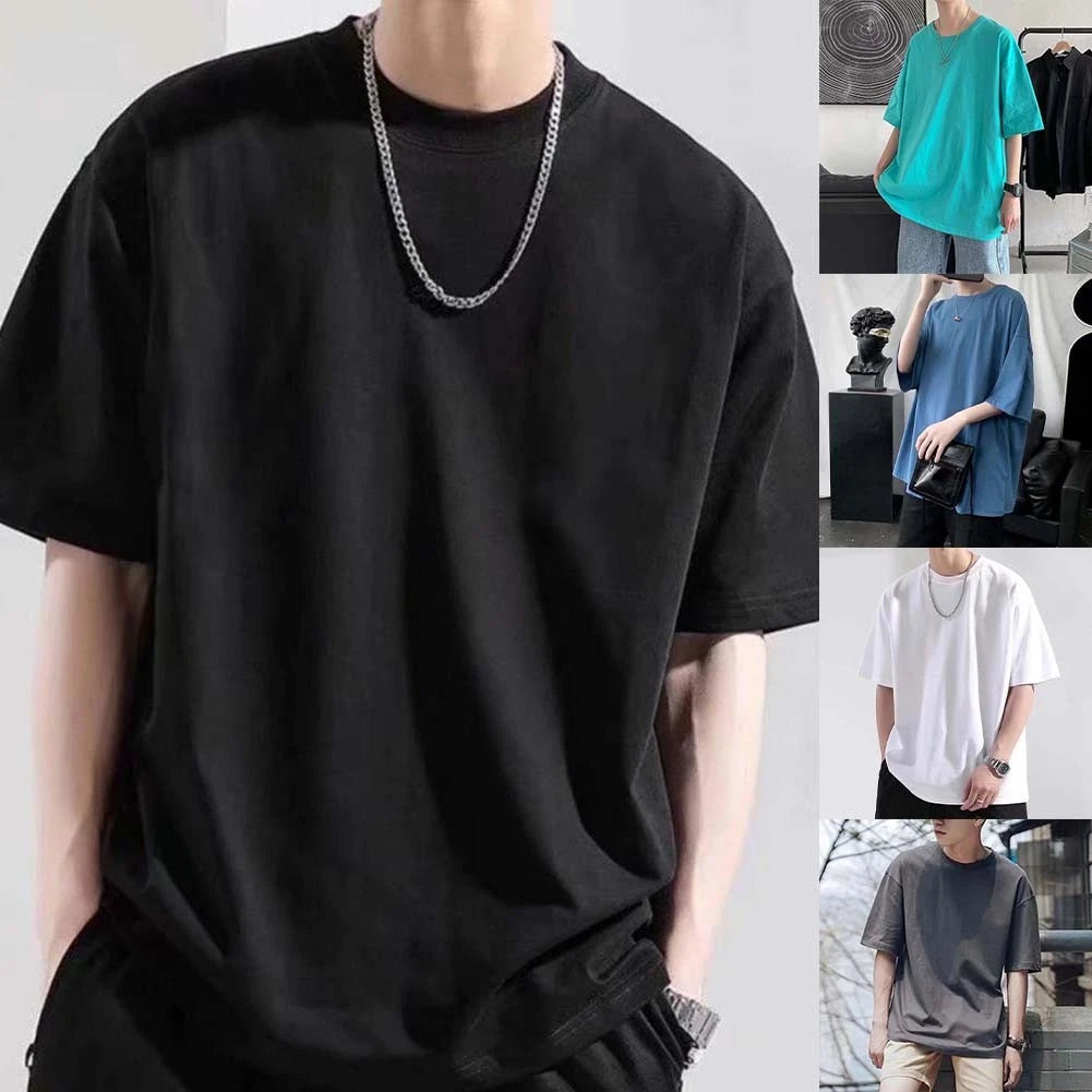 Men's Oversized Tee Holiday Party Round Neckline 96%Polyester+4%Spandex