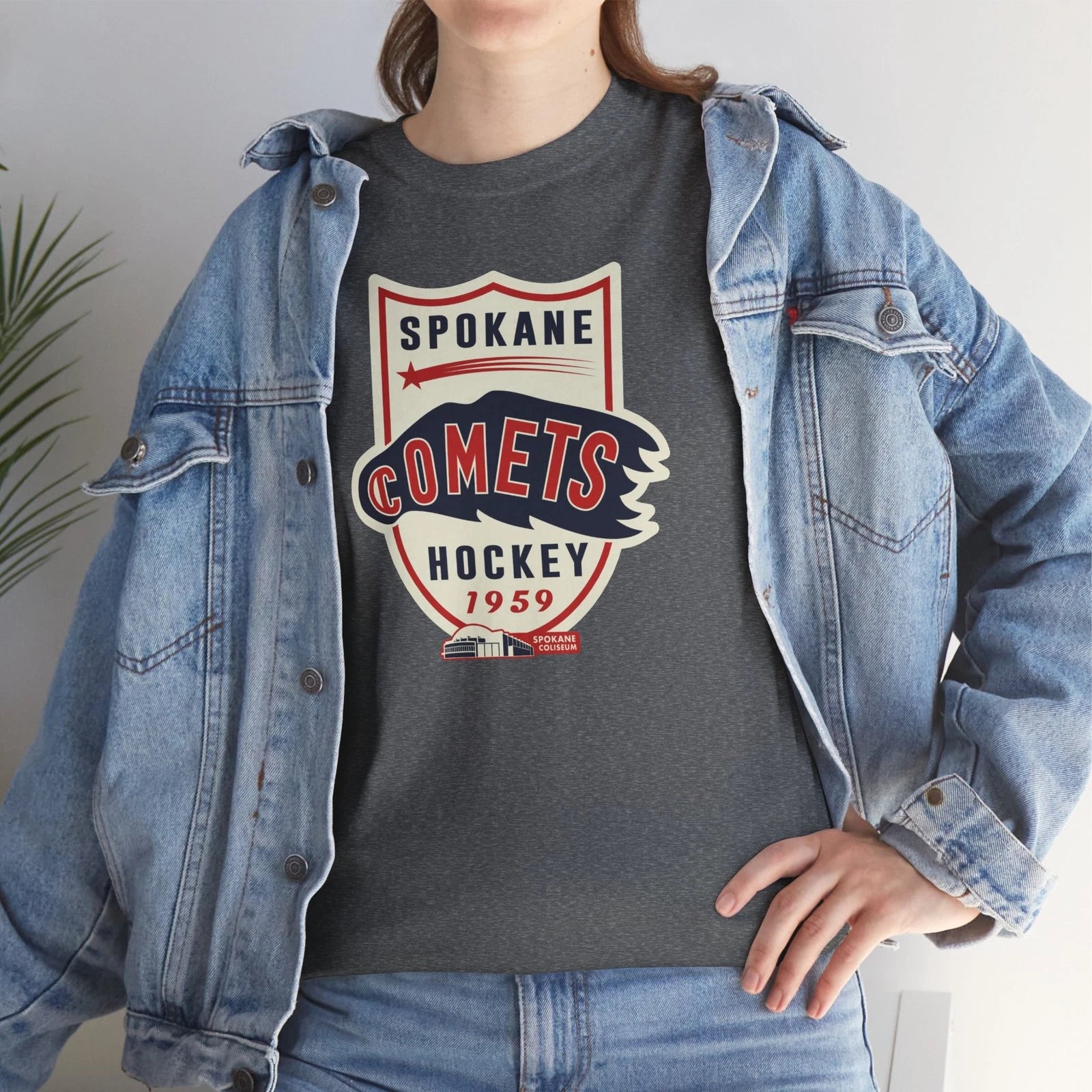 Spokane Comets 1959 Vintage Hockey T-Shirt - Chiefs Spokane Coliseum