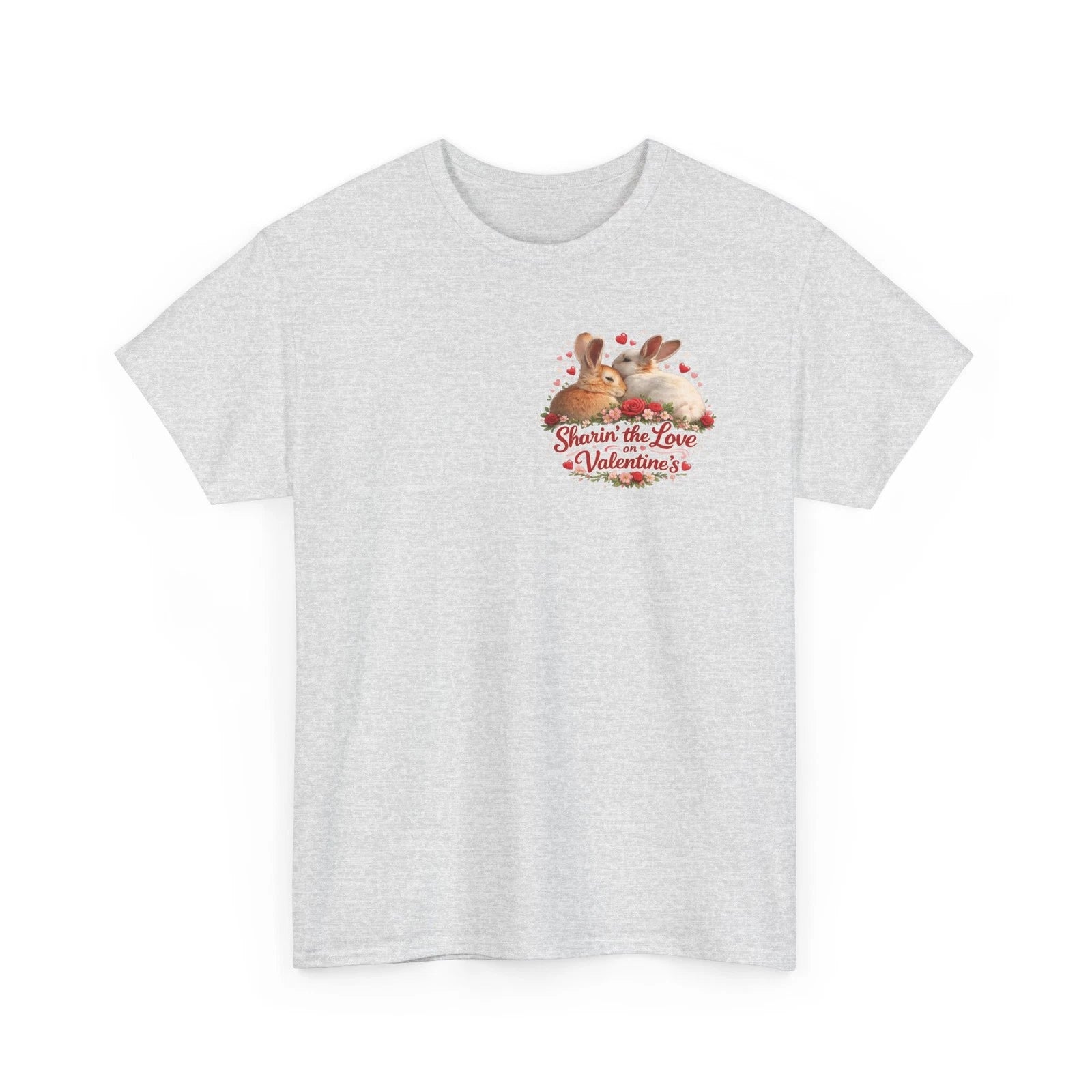 Bunny Love Hearts Valentine's Unisex T-shirt Cute Men and Women