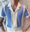 Men's Knitted Short Sleeve Slim Fit Polo Shirts Summer Shirts Casual Golf Shirt