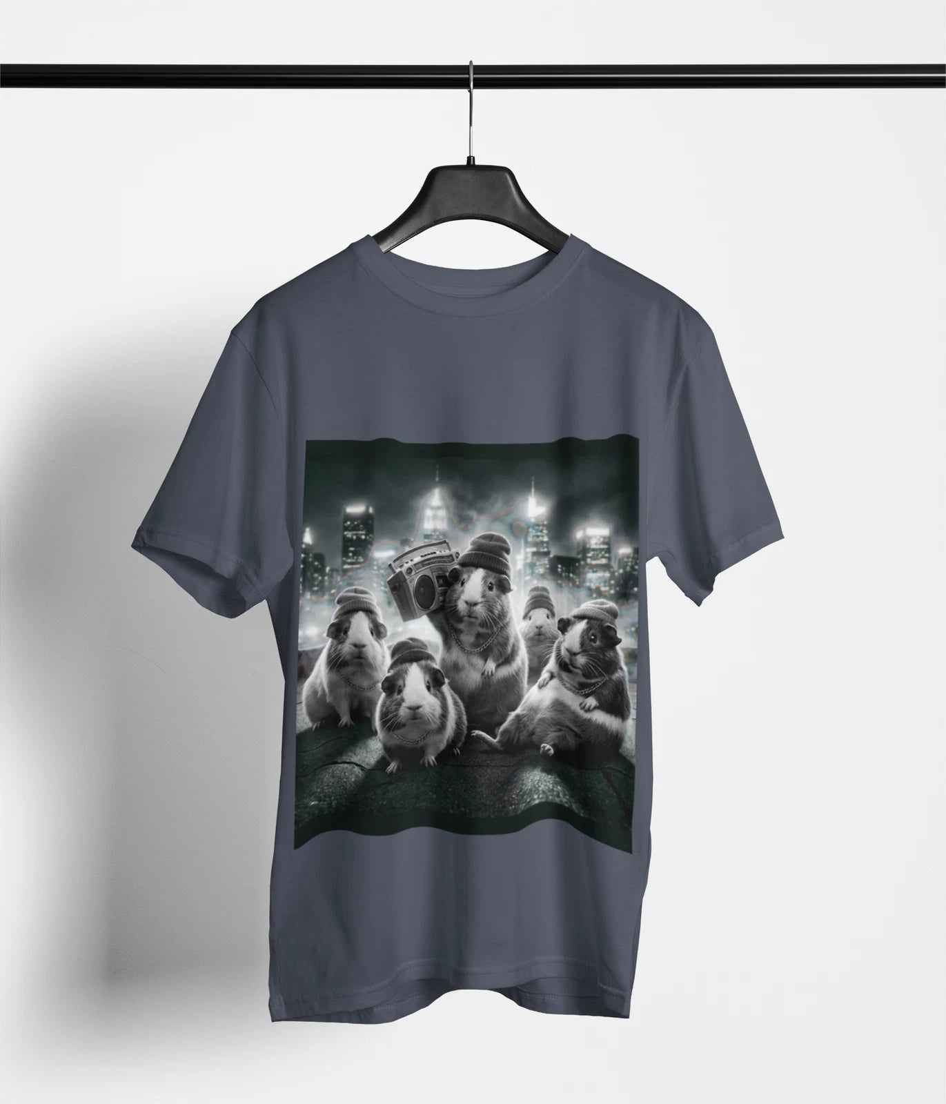 Guinea Pig Streetwear T-Shirt Multicolor Urban Rap Graphic Tee Mens