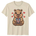 Cute Capybara Drinking Bubble Tea T-Shirt Capybara Bubble Tea Animal Birthday