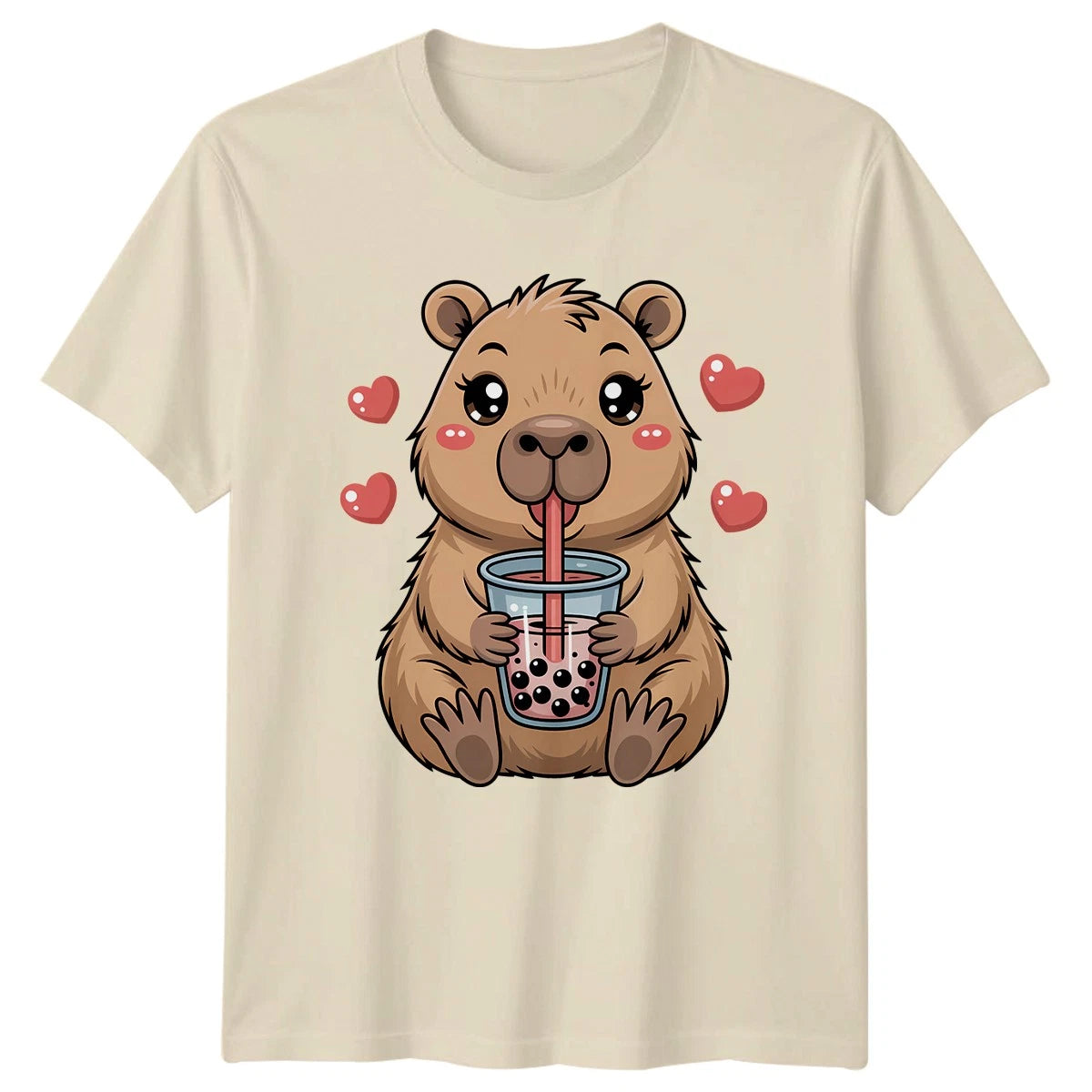 Cute Capybara Drinking Bubble Tea T-Shirt Capybara Bubble Tea Animal Birthday