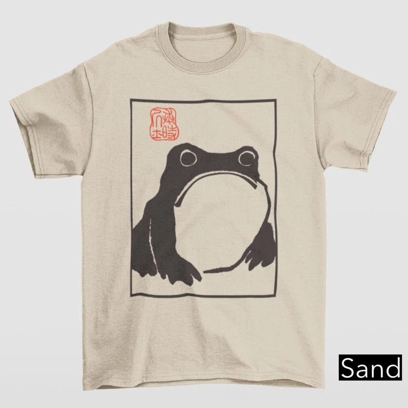 Matsumoto Hoji Frog Shirt Japanese Woodblock Art Gildan 5000 Toad Meme 5XL New