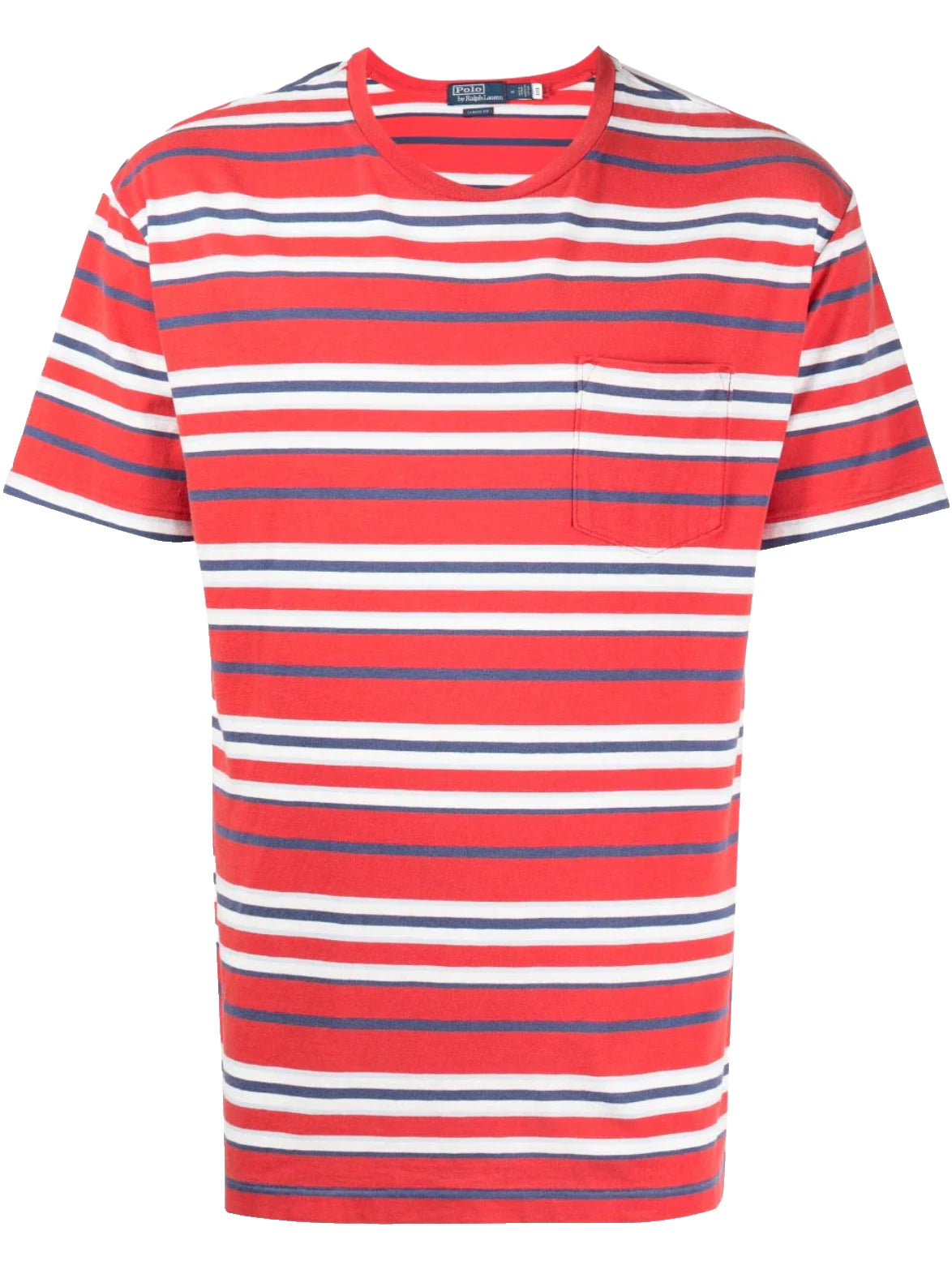 POLO RALPH LAUREN Gauze Striped Tee T-Shirt Tee Custom Slim Fit Pure Cotton L