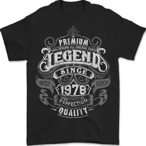 Premium Legend 48th Birthday 1978 Mens T-Shirt 100% Cotton