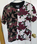 Eighty Eight Brand Shirt Mens Size M All Over Print Floral Skeleton Short Sleeve