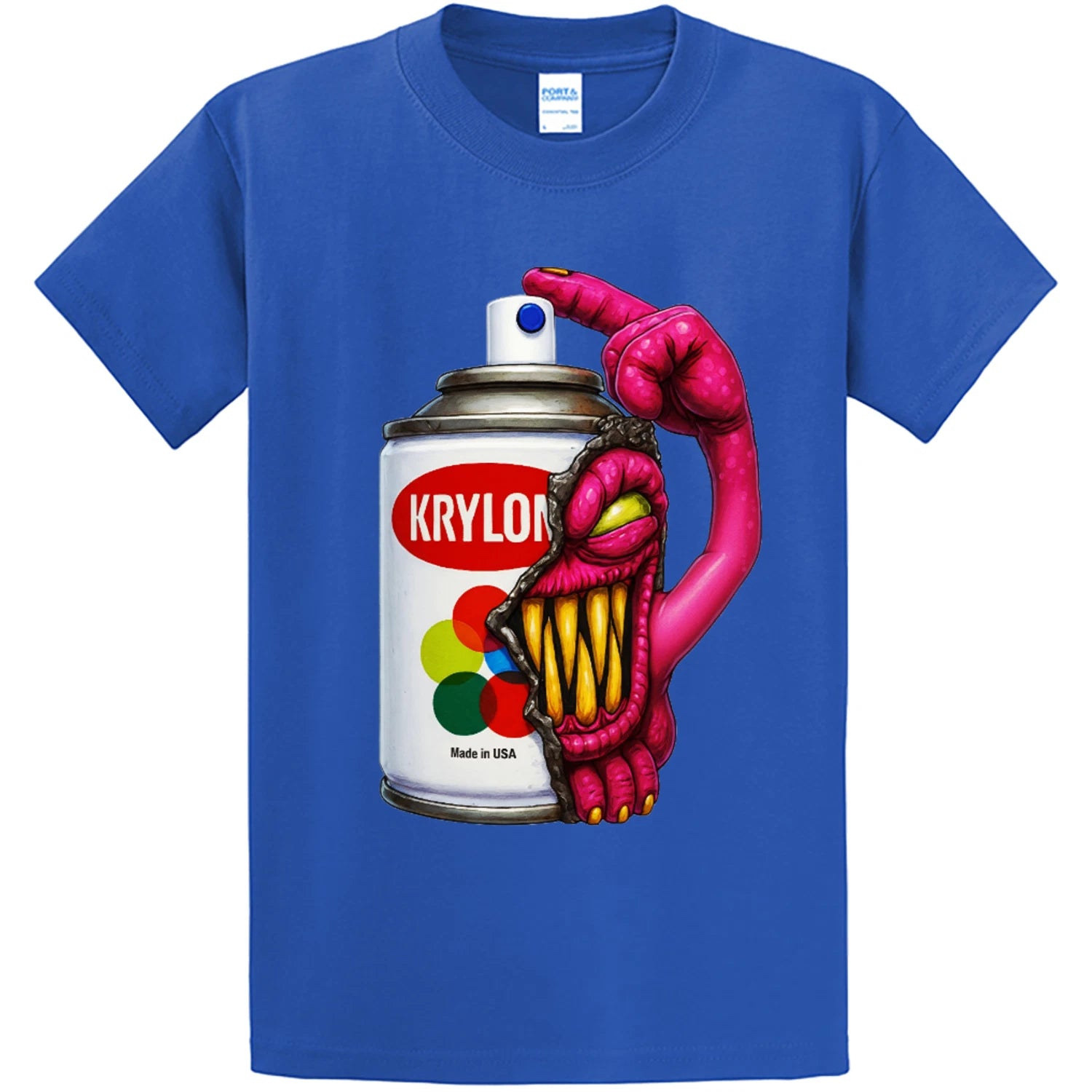 NEW Art Society GRAFFITI MONSTER ROYAL BLUE Tee Shirt SMALL-4XLARGE MADE IN USA