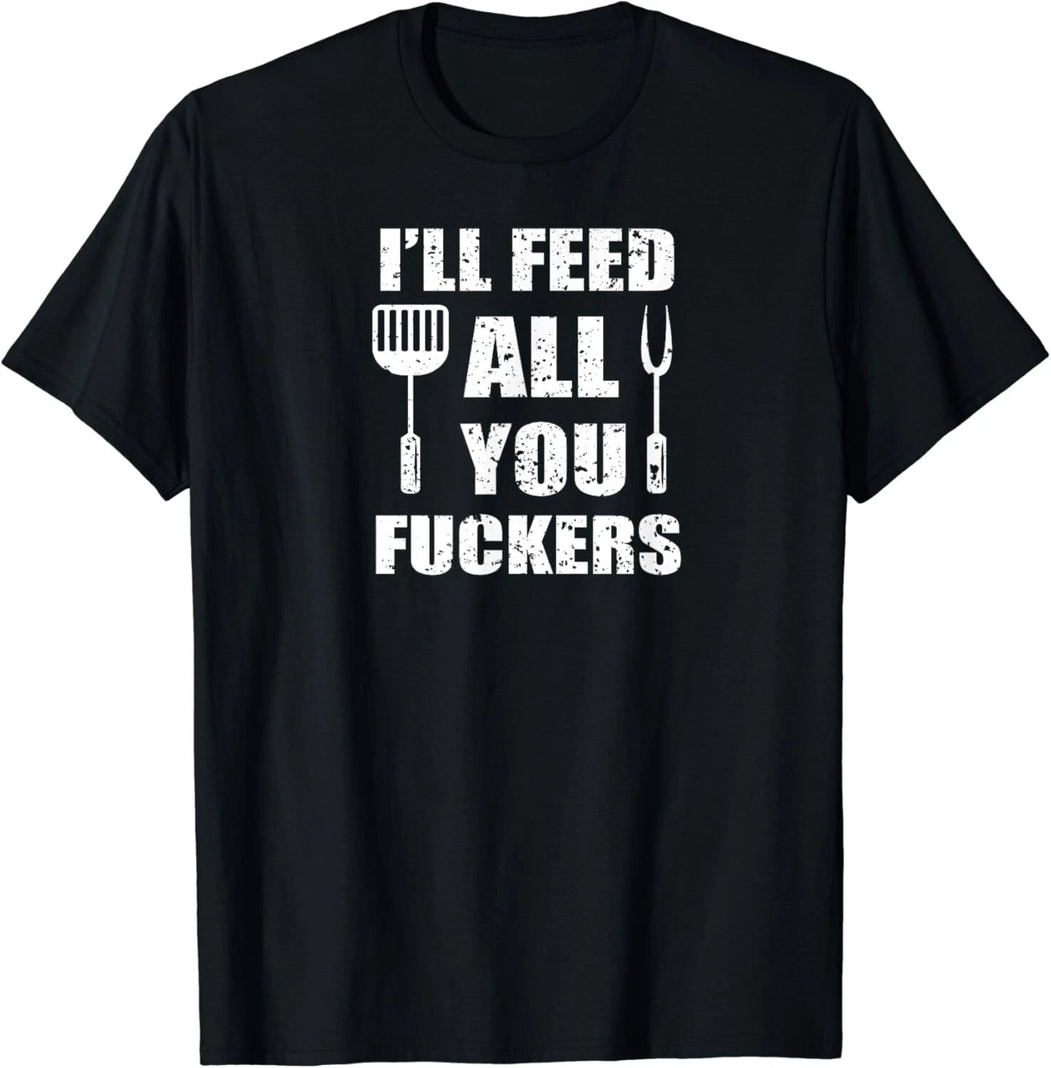 BBQ Dad Joke I'll Feed All You Fu.... Barbecue Cookout Chef Gift Unisex T-Shirt