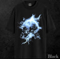 Lightning Graphic Tee, Cyber Y2K Grunge Shirt, Dark Aesthetic Anime T-Shirt