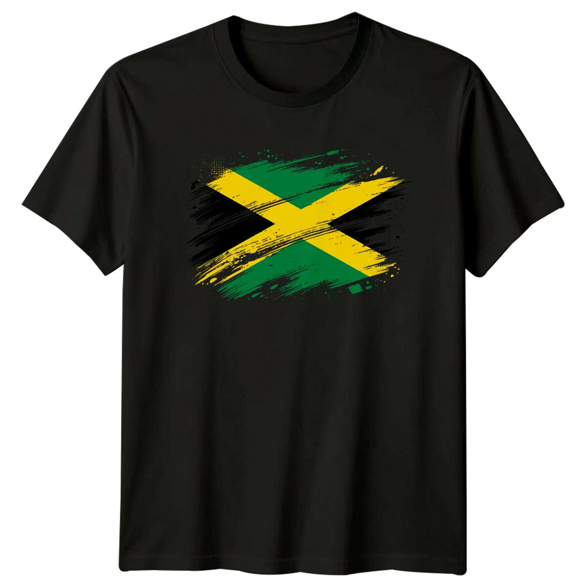 Jamaica Flag Grunge Style Travel Mens T-Shirt Womens Tee Graphic Unisex Top