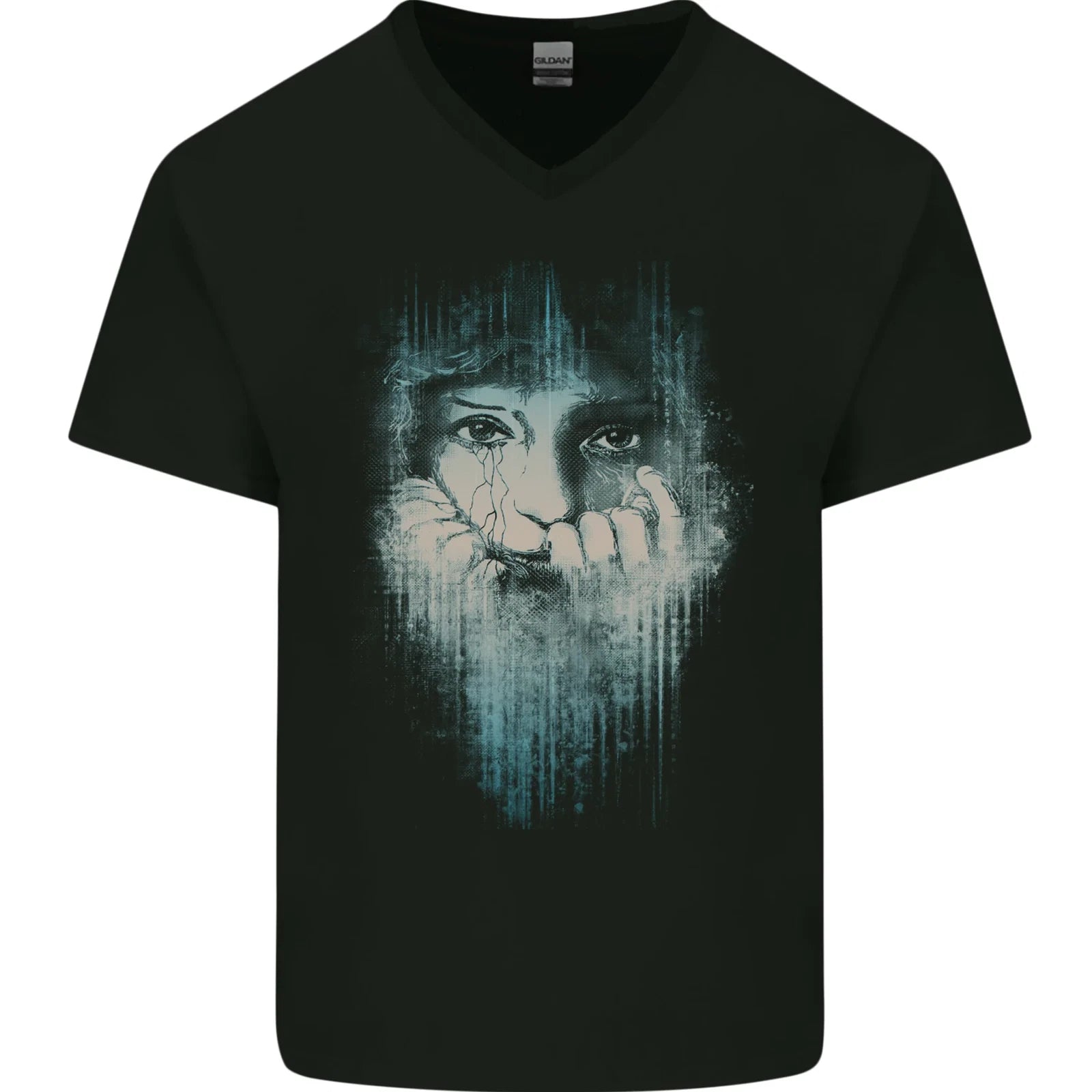 Abstract Art Woman Mens V-Neck Cotton T-Shirt