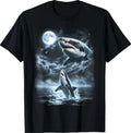 Shark Howling at Moon 90's Retro T-Shirt