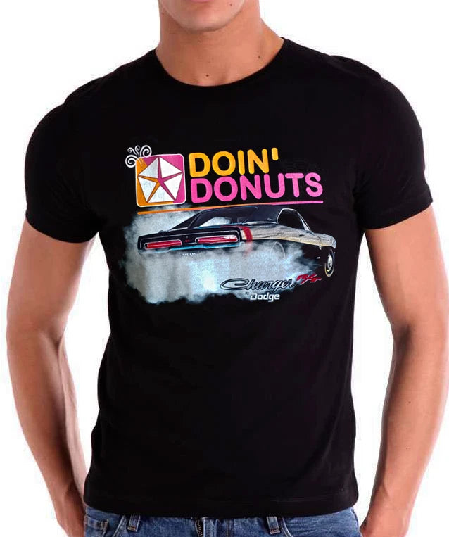 1969 Dodge Charger R/T - "Doin' Donuts" - Ringspun Cotton  T-Shirt - 426/Hemi