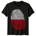 Poland Flag Fingerprint Mens T-Shirt Polish Pride Tee