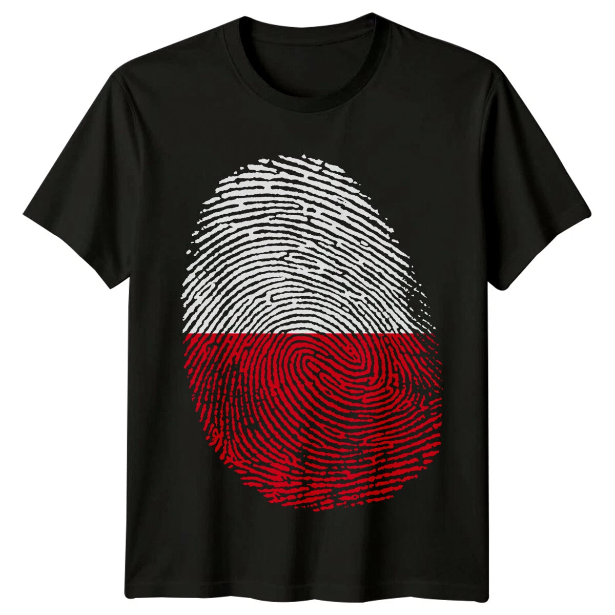 Poland Flag Fingerprint Mens T-Shirt Polish Pride Tee