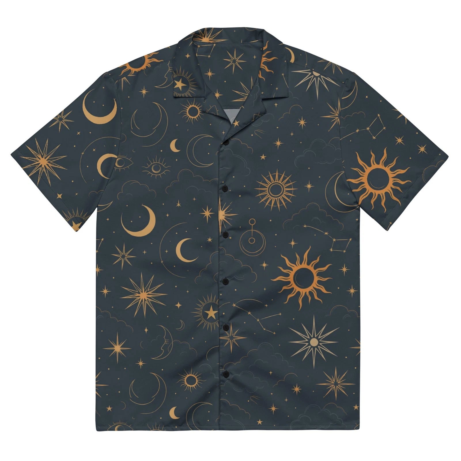 Celestial Shirt Moon and Stars Button Shirt - Moon Phase shirt - Boho Outfit