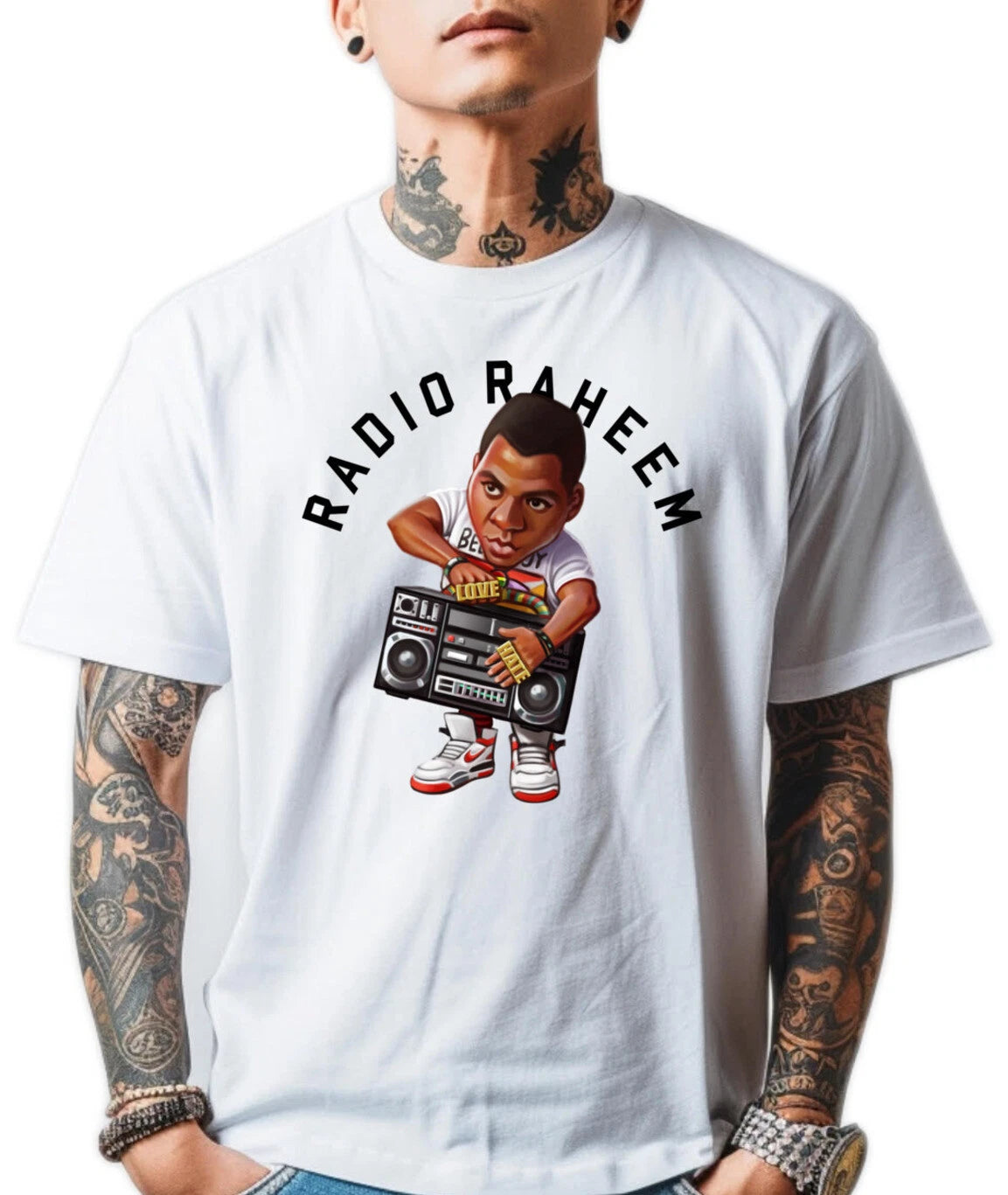 NEW Art Society x SWOD RADIO RAHEEM LOVE HATE WHITE Tee Shirt SMALL-3XLARGE