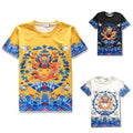 Chinese Style Men T-shirt 3D Print Emperor Robe Short Sleeve Tops Oversized