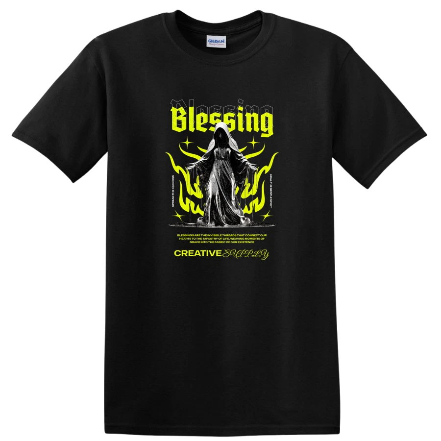 Blessing Grim Reaper Gothic Art T Shirt Dark Humor for Creative Souls Tee