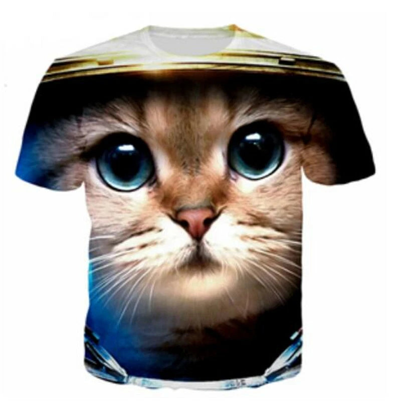 Womens/Mens Funny Cat Cute Animals 3D Print Casual T-Shirt Short Sleeve Tops Tee