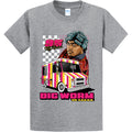 NEW STREETWEAR ON DEMAND BIG WORM RACING GREY Tee Shirt SM-4XLARGE MADE IN USA