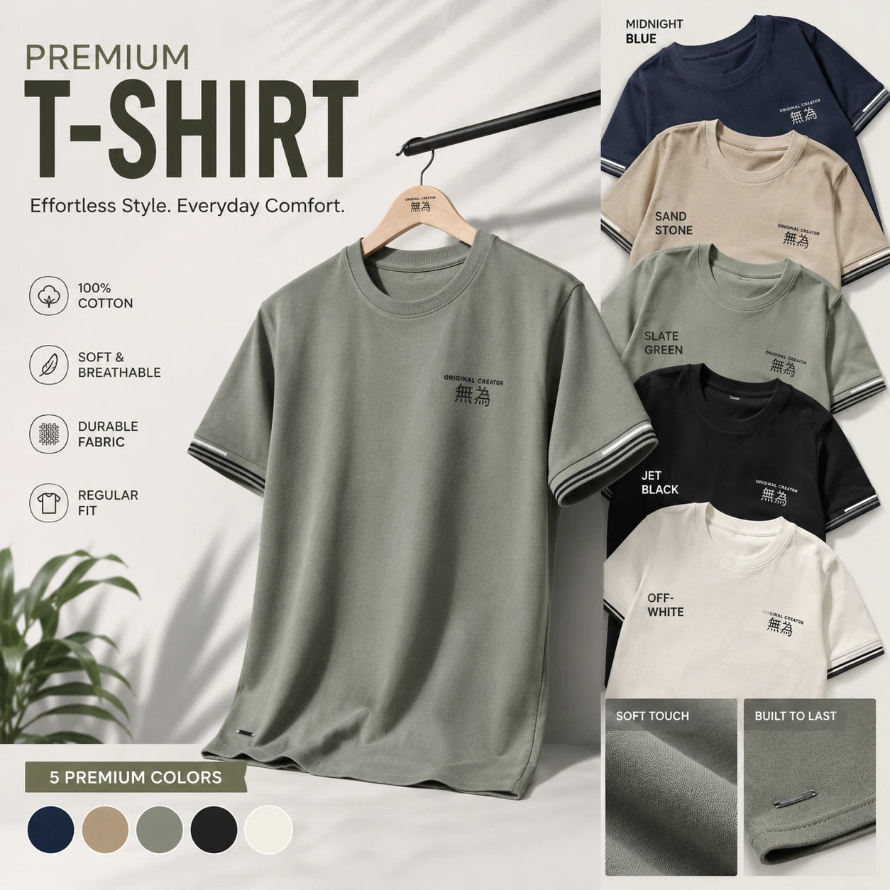 Mens Oversized Boxy Pique Crew Neck T Shirt 240 GSM Cotton Rich Casual Tee