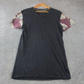 Arvust Mens T-Shirt Small Short Sleeve Round Neck Cotton Black Long Length