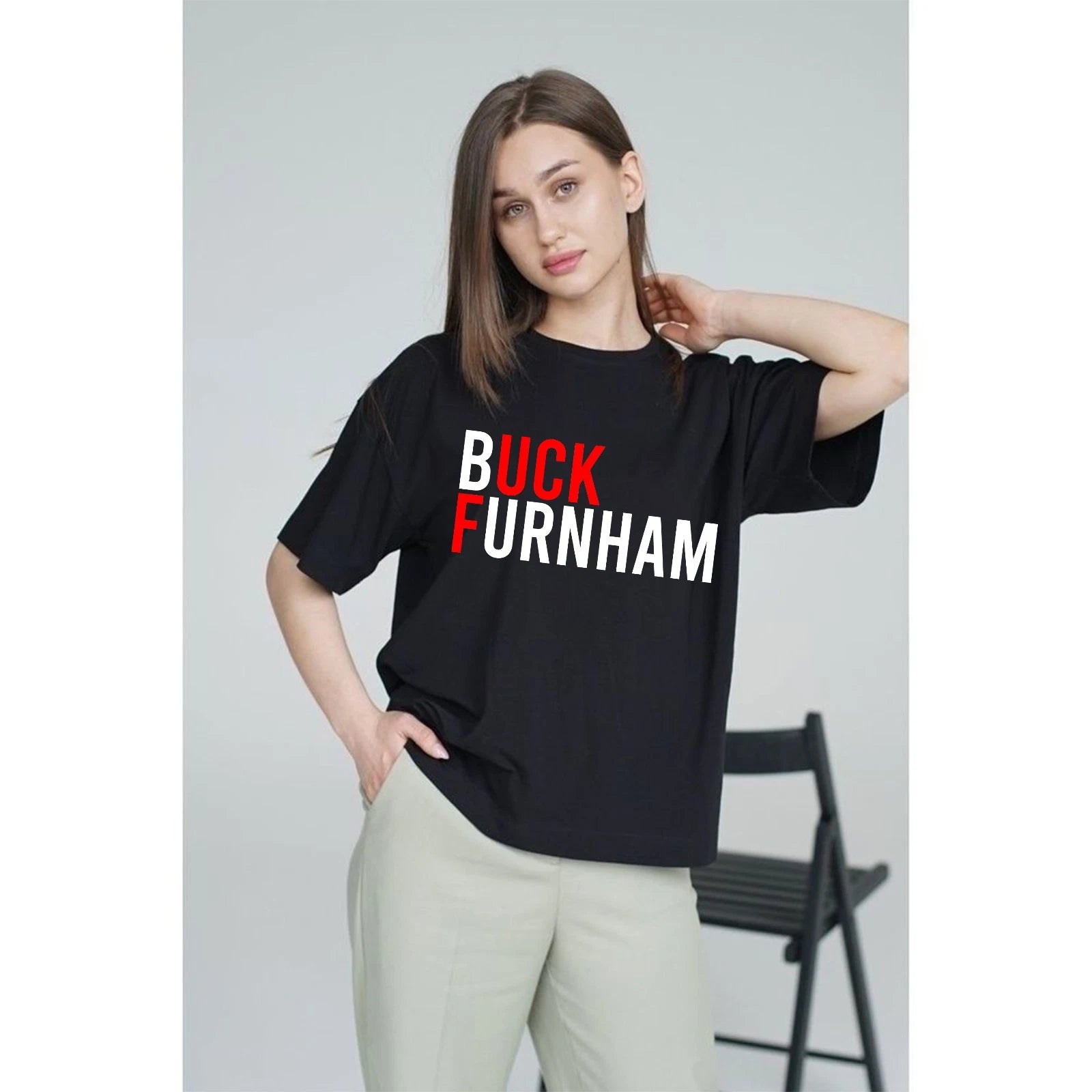 Funny Political Gag T Shirt Buck Burnham Parody British Humour Graphic Tee Black