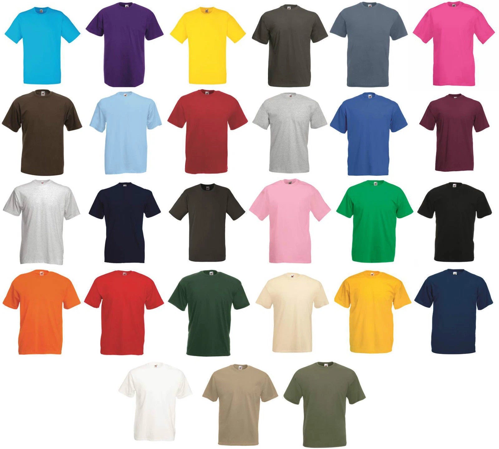 5 or 3 Pack Mens Fruit Of The Loom 100% Cotton  T-Shirts Plain Tee Shirts Top