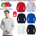 Fruit of the Loom SS624 Iconic 195 Long Sleeve T-Shirt 195GSM Mens Cotton Tee
