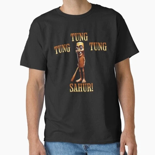 Tung tung tung sahur italian brainrot meme Cl T-Shirt Made in US/AUS Size S-2XL