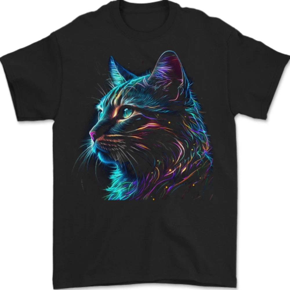 A Fantasy Cat With Cool Colours 3 Mens T-Shirt 100% Cotton
