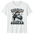 Never Killed A Mountain Lion But Mens T-Shirt Adult Humor Western