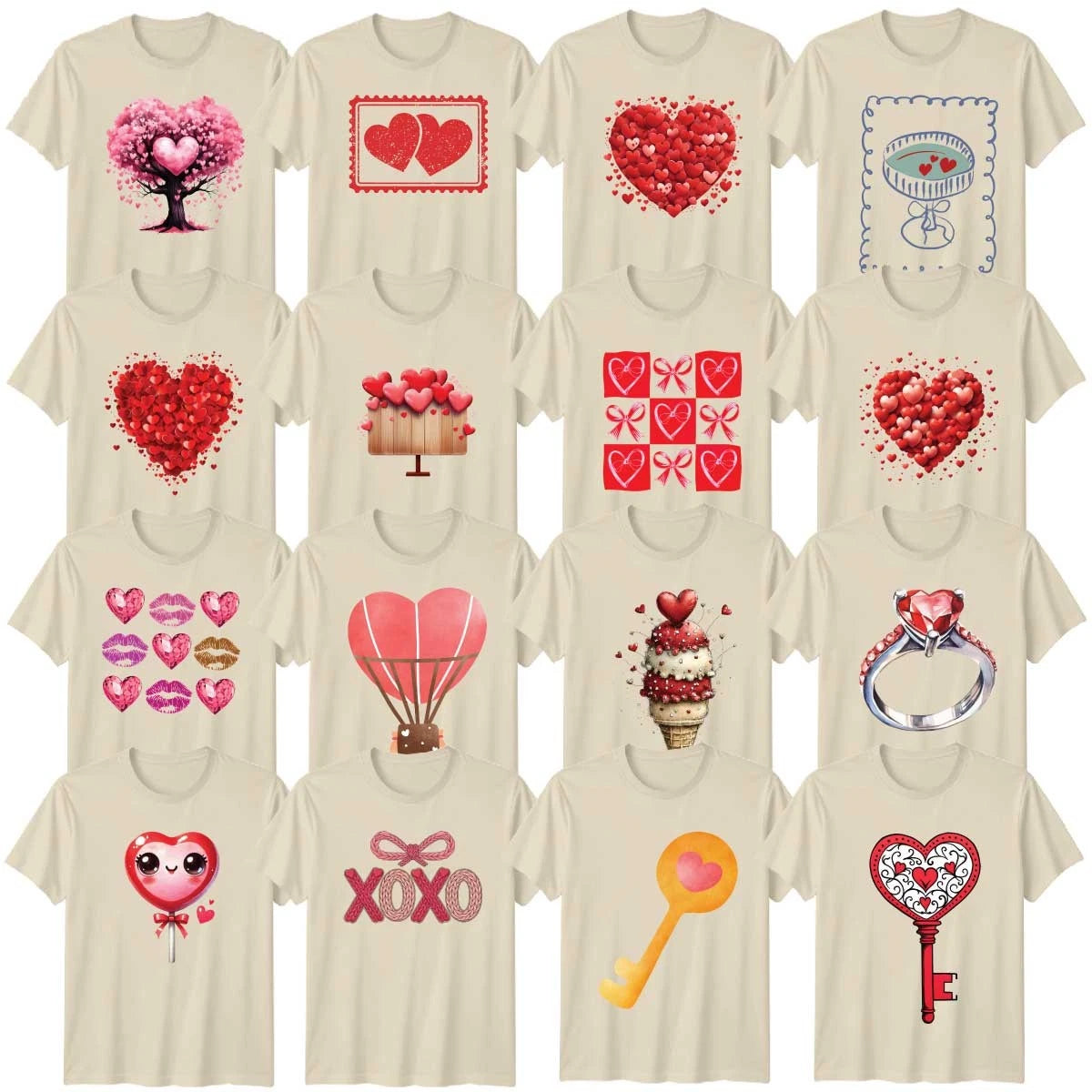 Cute Valentines Day Adult T-Shirt Love Heart Key Valentines Day Gift