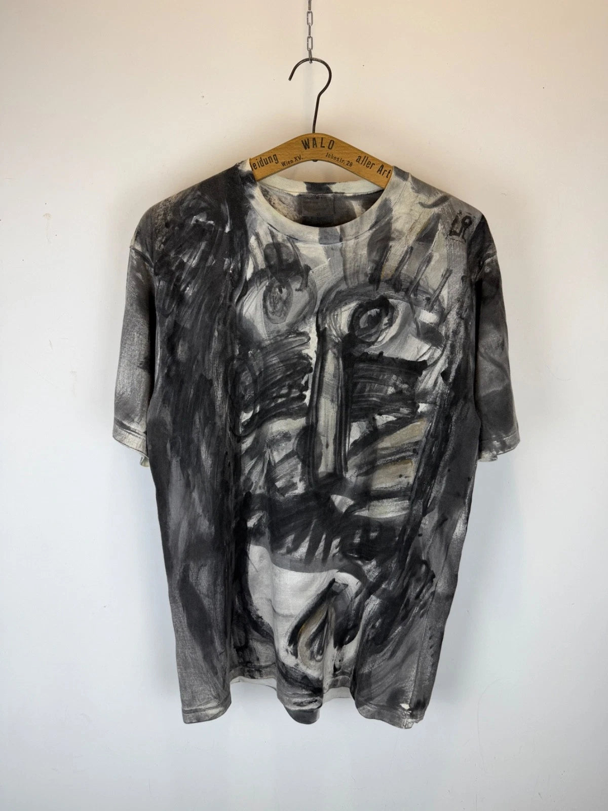 Vintage Abstract Face Art Shirt All Over Print Grunge Tee Unknown Artist XL