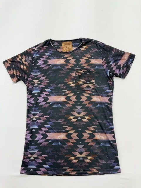 Rocky Mountain Men's Tribal Geometric T-Shirt Size M Multicolor