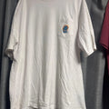 HUF Pocket T-Shirt White XL Size Earth Embroidery Streetwear Used