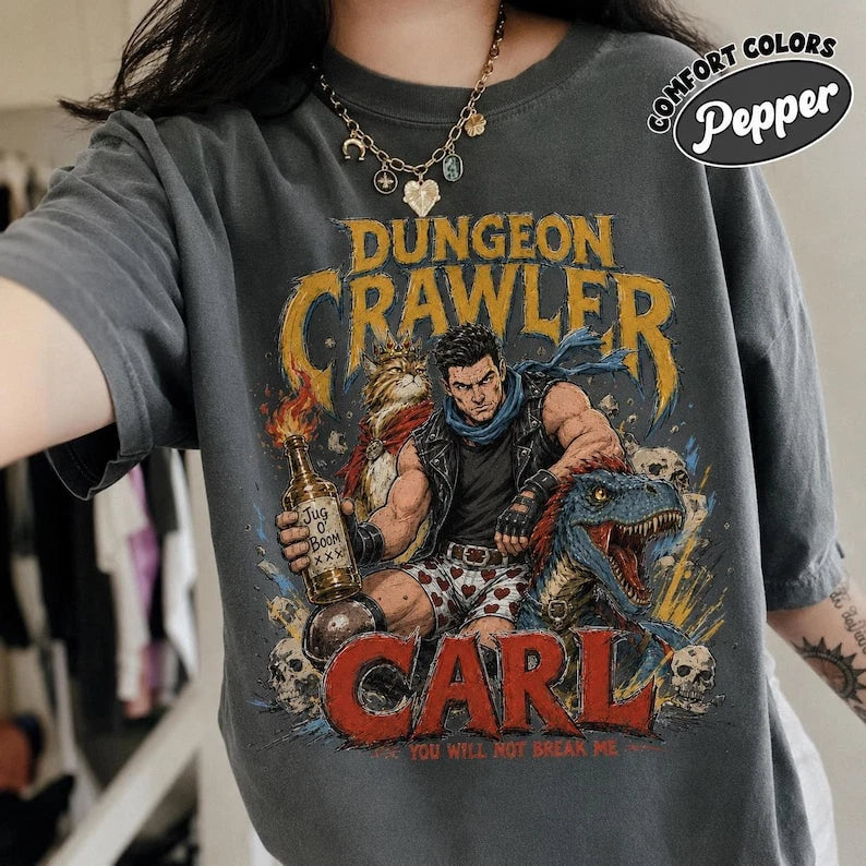 Comfort Colors Dungeon Crawler Carl Shirt, Princess Donut And Mongo Graphic Tee