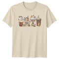 Coffee Cats T-Shirt Cute Kitten Latte Graphic Tee Cat Lover Gift