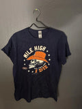 Gildan Navy Cotton Graphic Skull Tee, Medium, Casual Streetwear