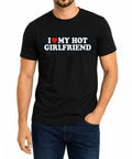 I Love My Hot Girlfriend T-Shirt Mens Casual Funny Short Sleeve Crew Neck Tee