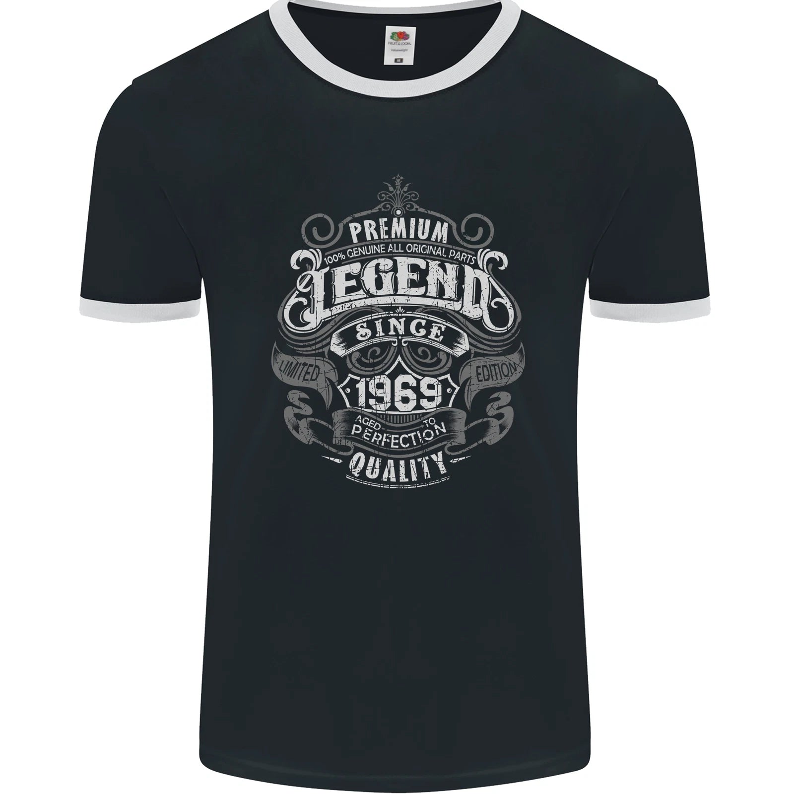 Premium Legend 57th Birthday 1969 Mens Ringer T-Shirt FotL