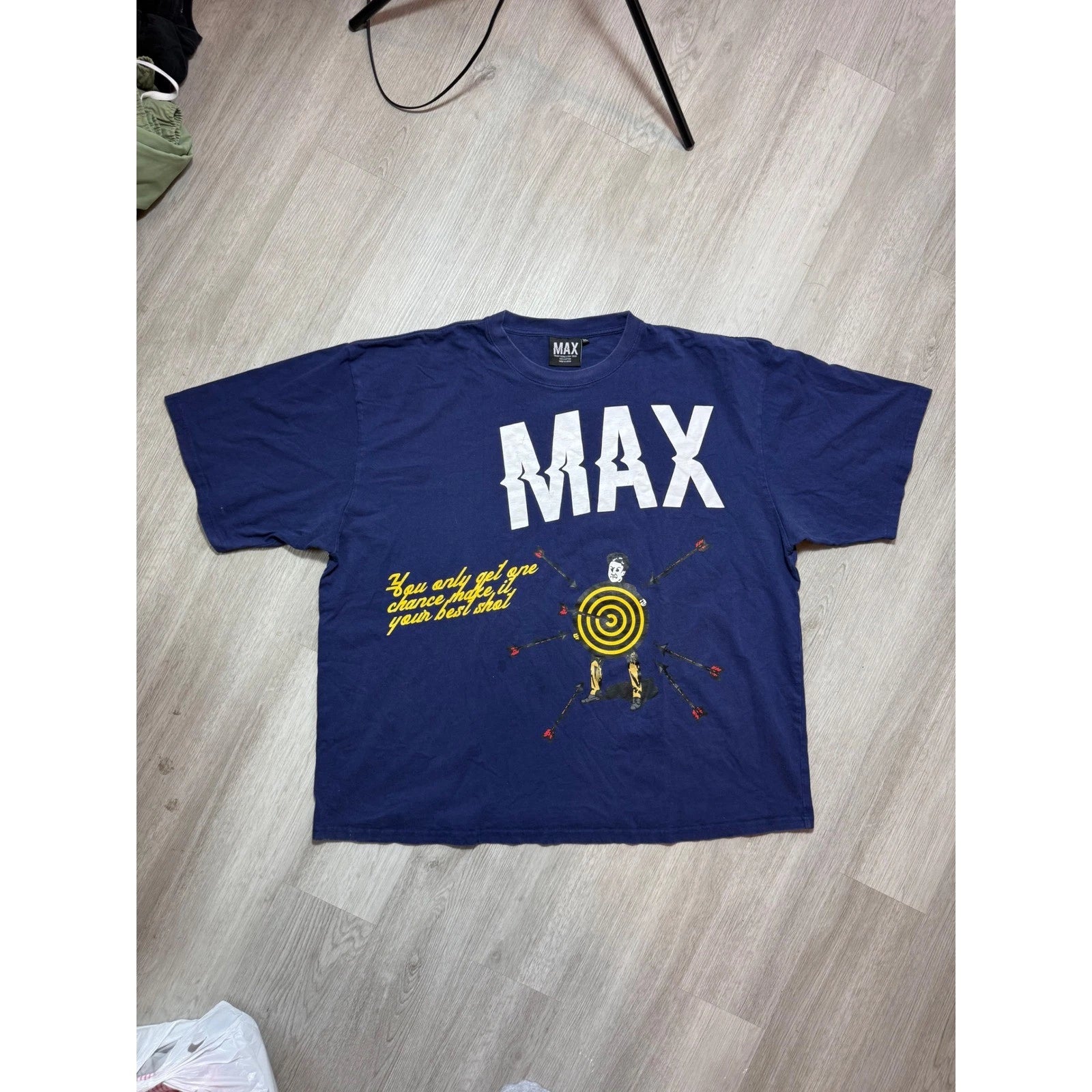 Max Trust None Stay True Mens 3XL Navy Blue Graphic T-Shirt Streetwear Tee